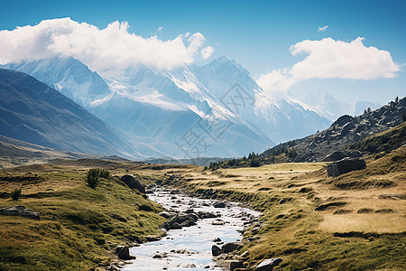 山谷小溪美景图片