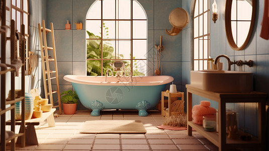 典雅的室内浴室装潢背景图片
