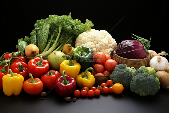 五彩斑斓的新鲜蔬菜图片