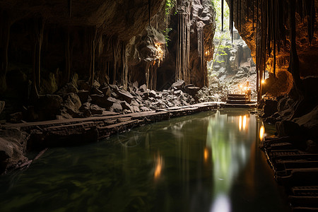奇幻之旅的洞穴景观高清图片