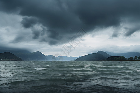 暴风雨前的宁静海洋景观高清图片