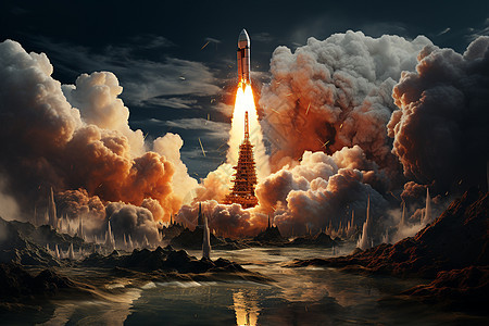 火箭发射基地场景背景图片