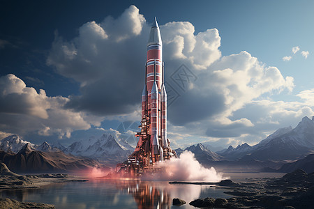火箭飞向月球场景图片