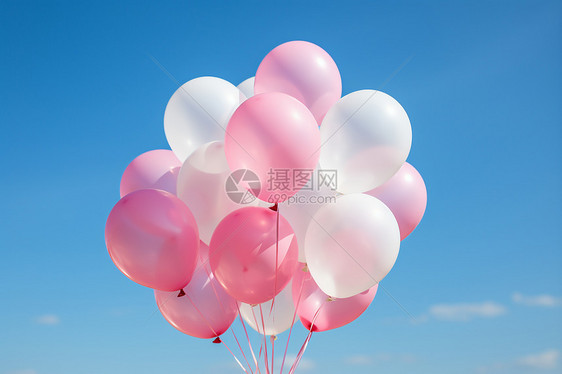 空中飘荡的气球图片