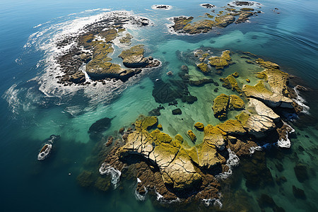 梦幻的海湾鸟瞰图图片