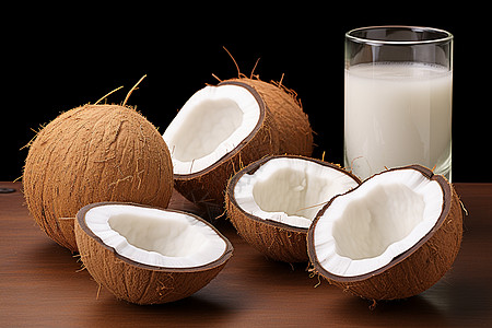 自然收取的椰子汁图片