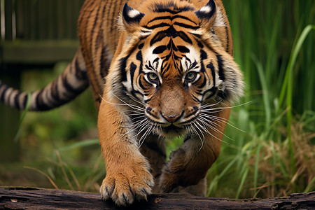 晨间捕食的老虎图片
