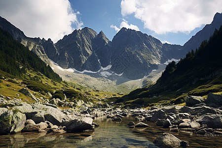 壮观的冰川山脉景观图片