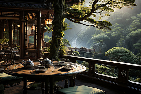 中式的禅意茶馆图片