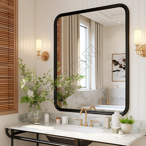 豪华卫浴大面积浴室镜图片