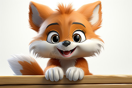 可爱的3D卡通狐狸图片