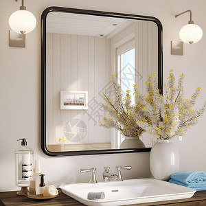 明亮的浴室镜子图片