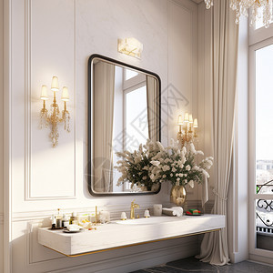 美式风格浴室洗手盆图片
