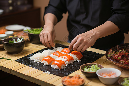 寿司banner新鲜制作的日式寿司背景