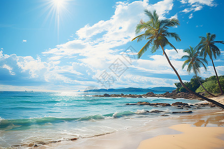 夏季度假海岛的美丽景观图片