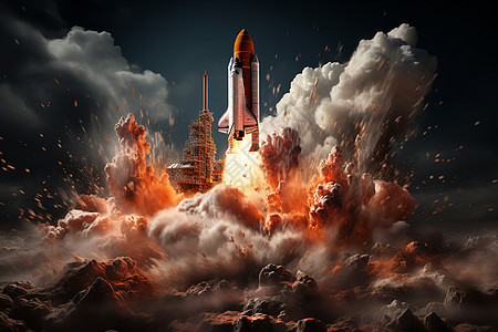 航天火箭发射基地爆炸场景图片