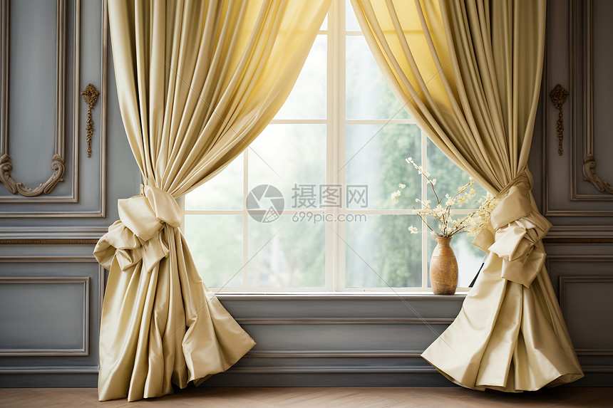 复古奢华的窗帘装饰图片