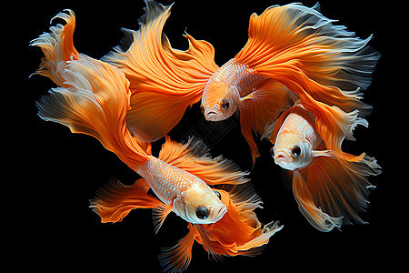 水族馆鱼缸中游动的金鱼图片