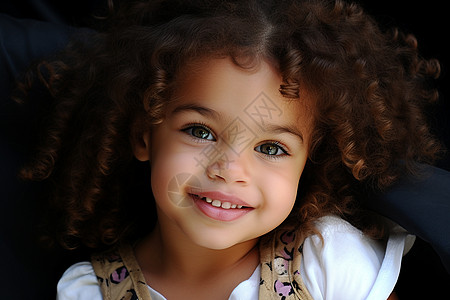 甜美微笑的小女孩背景图片