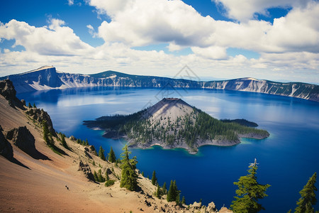 火山周围的景色图片