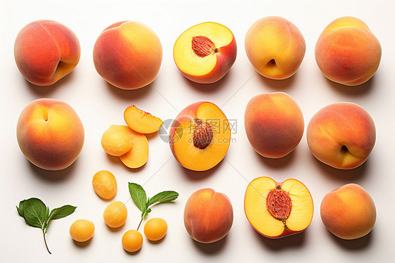 成熟新鲜的黄桃图片
