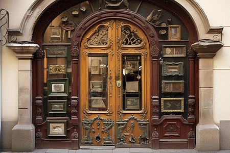 复古华丽的欧式古典门头背景图片