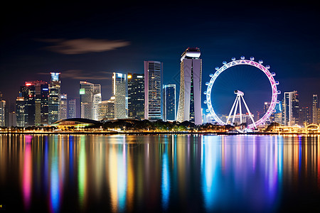 现代城市绚丽的夜景图片