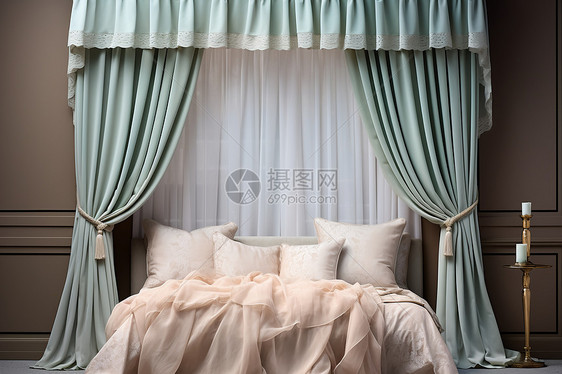 温柔的客厅窗纱装饰图片