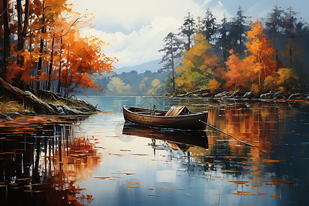 秋天的湖泊图片