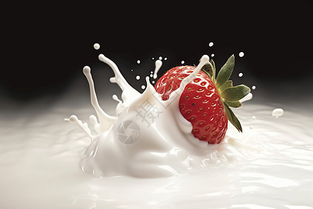 草莓奶昔飞溅背景图片
