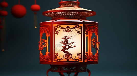 简约中国风灯笼背景图片