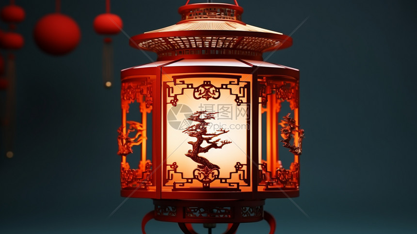 简约中国风灯笼高清图片下载-正版图片600558276-摄图网