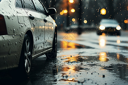 下雨的马路图片