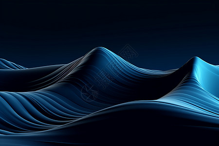 梦幻蔚蓝色的波浪图片