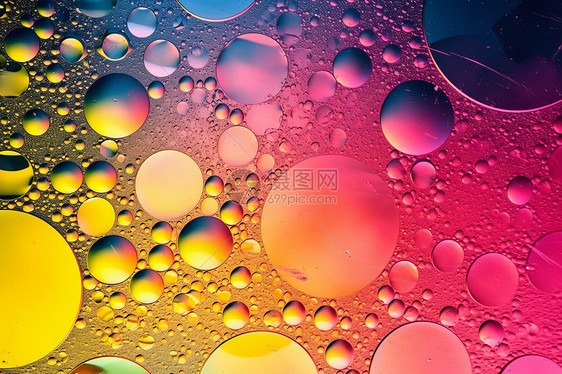 色彩斑斓的液体气泡图片