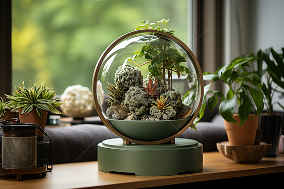 玻璃球中的植物装饰图片