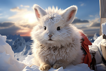 可爱的雪兔图片