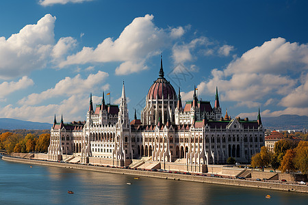 匈牙利建筑布达佩斯的多瑙河畔背景