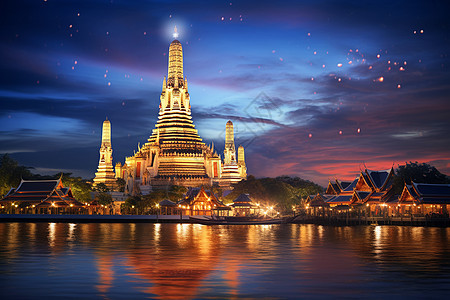 曼谷河畔的风景图片