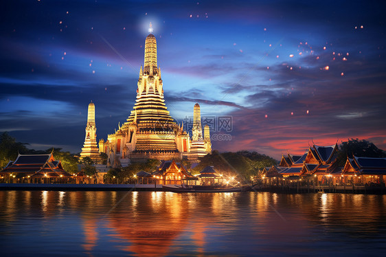 曼谷河畔的风景图片