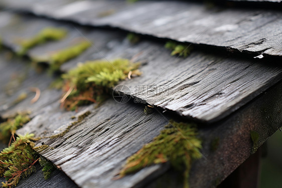 屋顶的苔藓图片