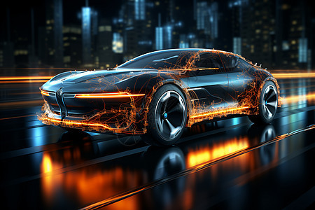 未来的电动汽车背景图片