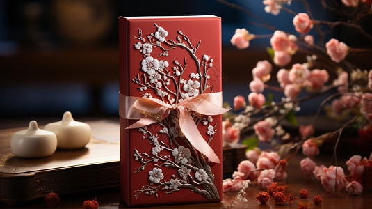红色的中秋节礼盒包装图片