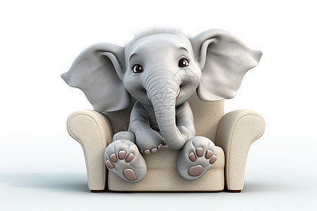 大象坐在沙发上图片