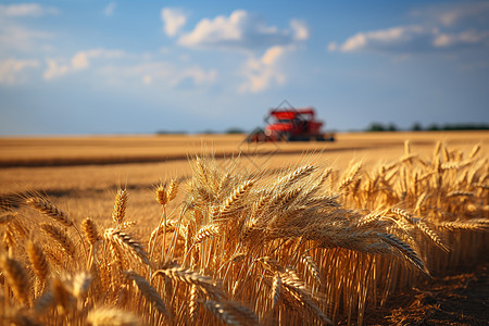 金色小麦丰收富饶的谷物背景