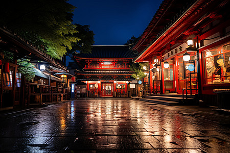 街道迷人夜景背景图片