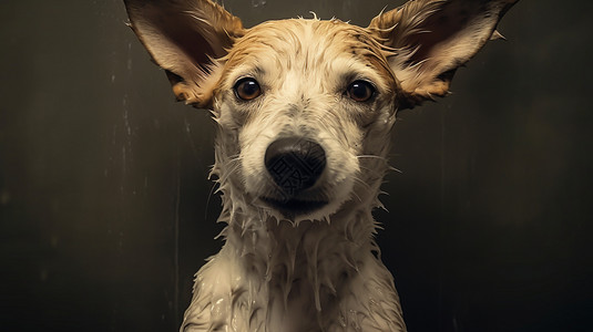 湿淋淋的小狗图片