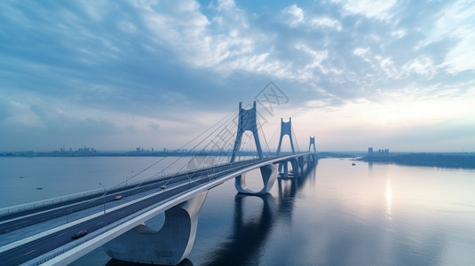 雄伟的跨海大桥背景图片