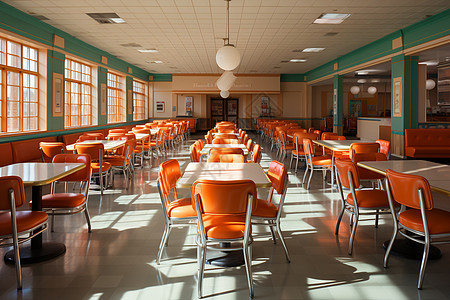 明亮光线的校园餐厅图片