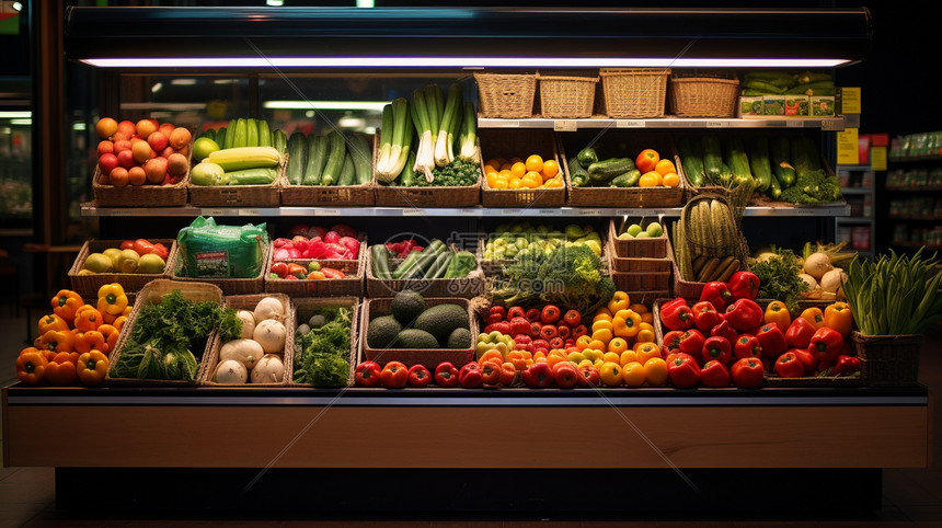超市蔬果货架图片